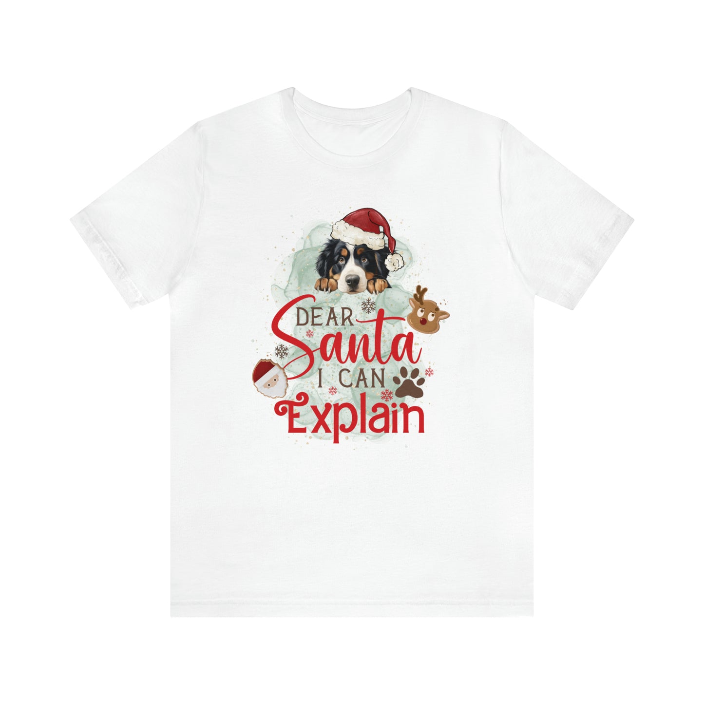 Unisex Jersey Short Sleeve Tee, Dog Paws, Dear Santa I Can Explain, Dear Santa Tee, Christmas Tee, Super Soft 9 Sizes