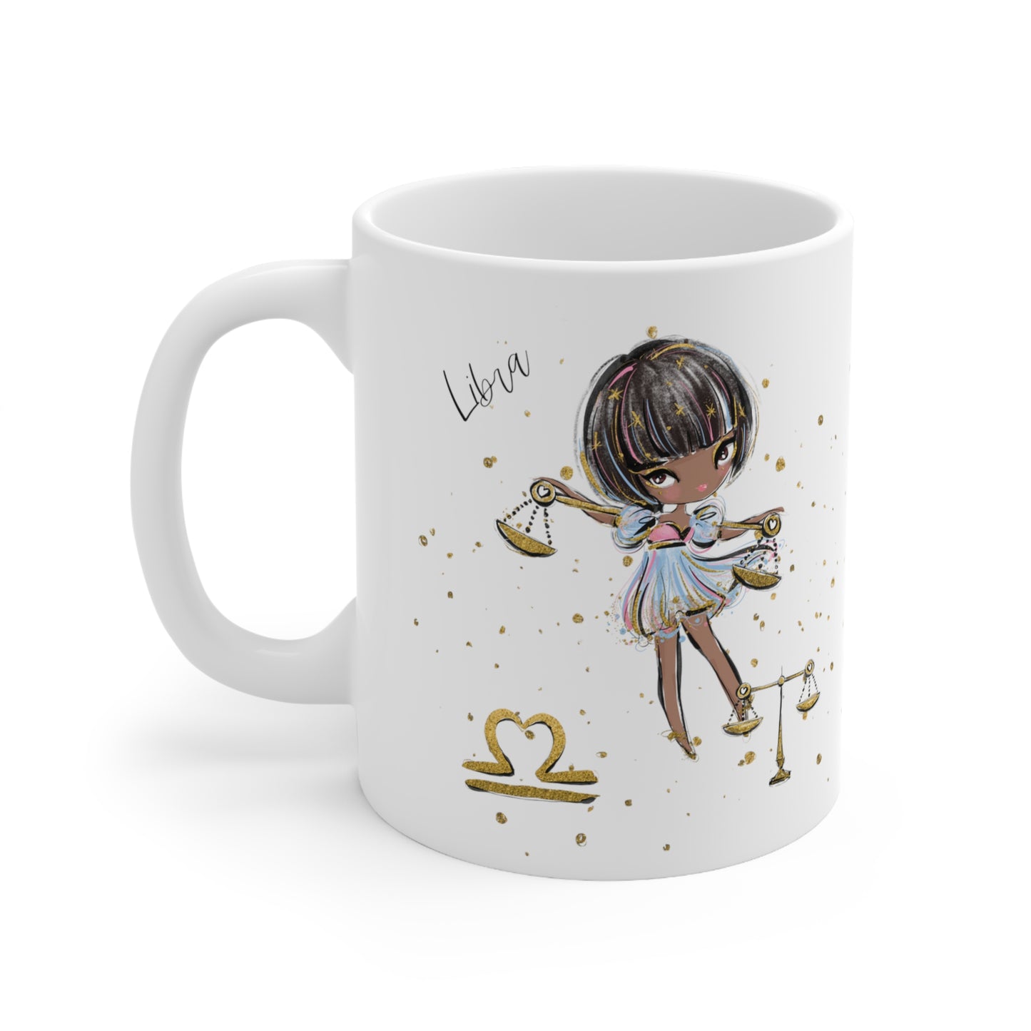 Personalised/Non Personalised Zodiac Sign, Libra, Ceramic Mug 11oz