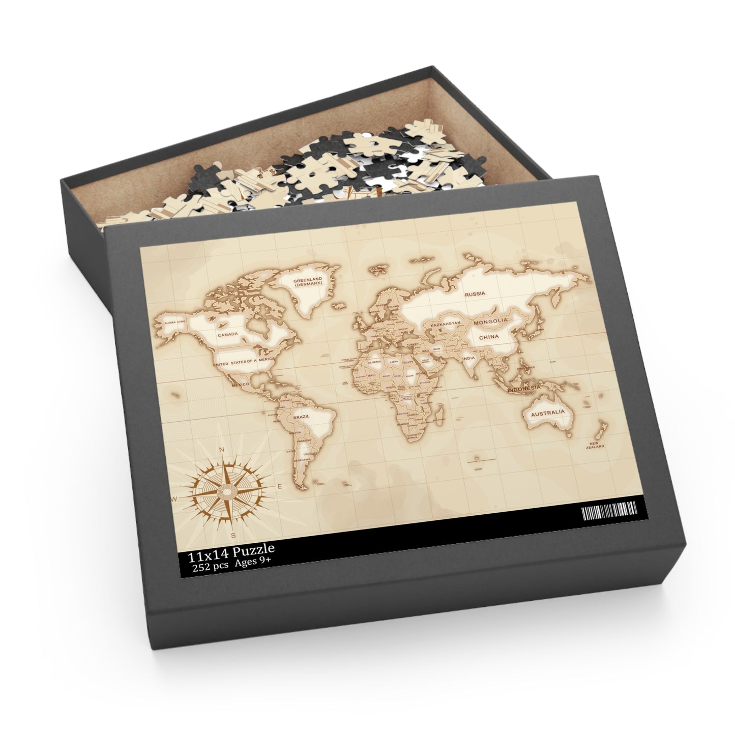 Personalised/Non-Personalised Puzzle, World Map (120, 252, 500-Piece)