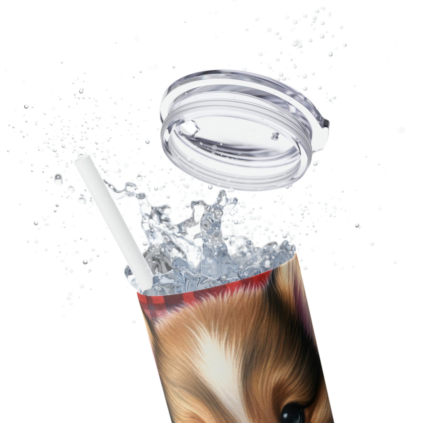 Skinny Tumbler with Straw, 20oz, Dog, Valentines Day, awd-834