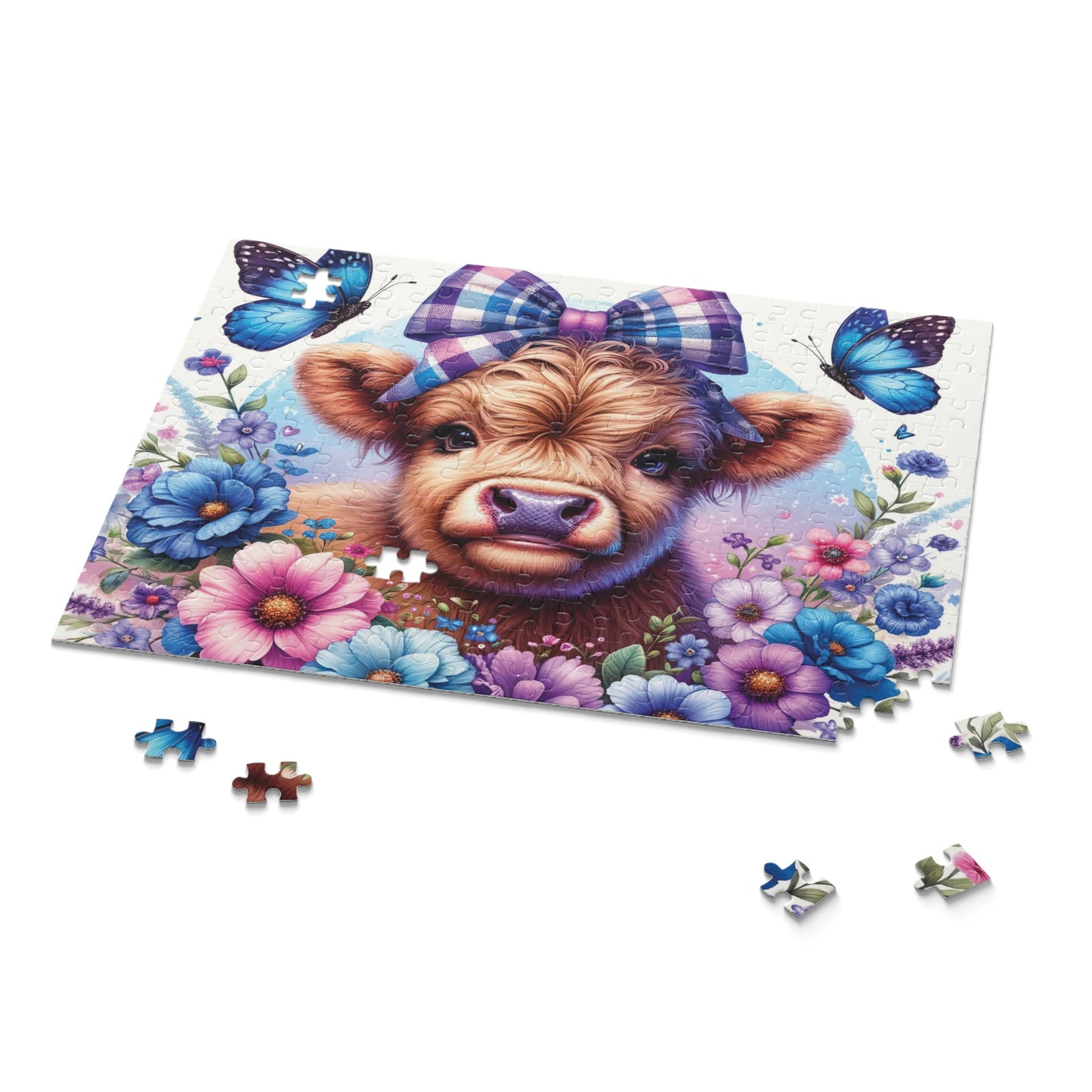 Personalised/Non-Personalised Puzzle, Highland Cow (120, 252, 500-Piece)