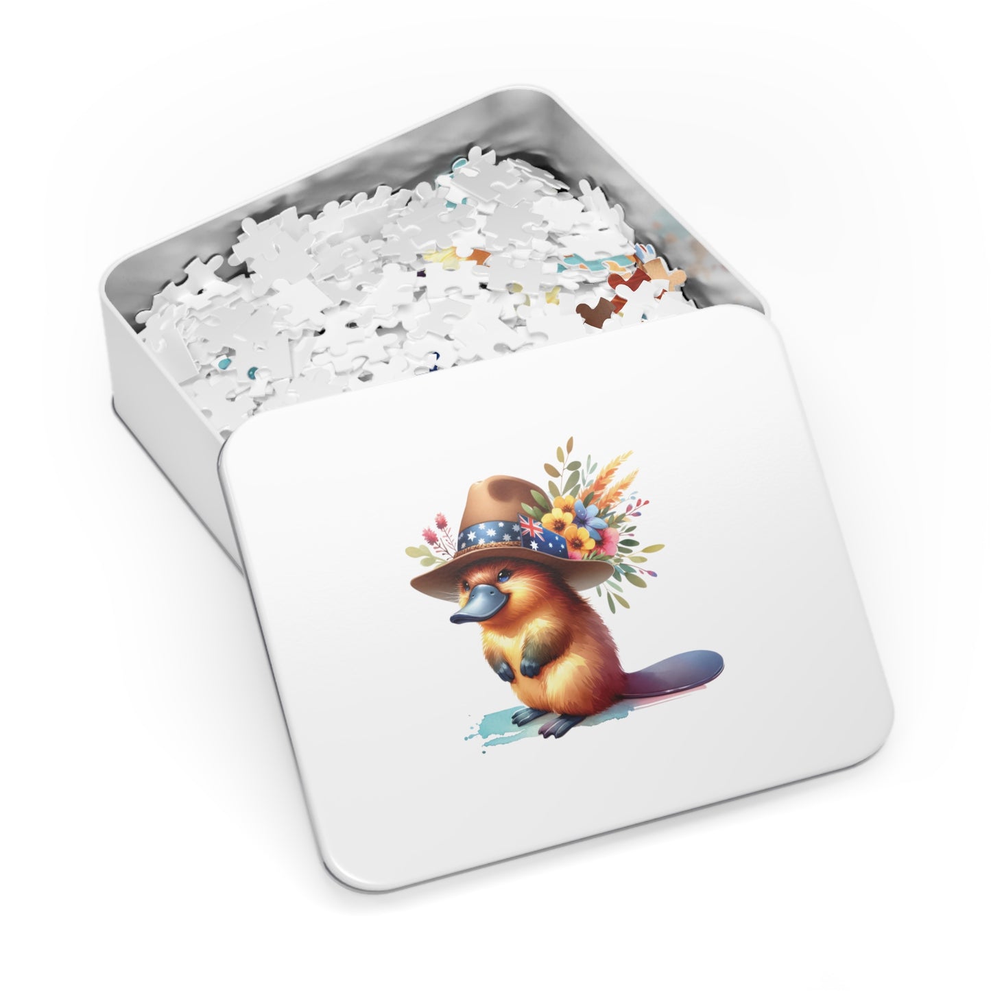 Jigsaw Puzzle in Tin, Australian Animals, Platypus, Personalised/Non-Personalised, awd-1319 (30, 110, 252, 500,1000-Piece)