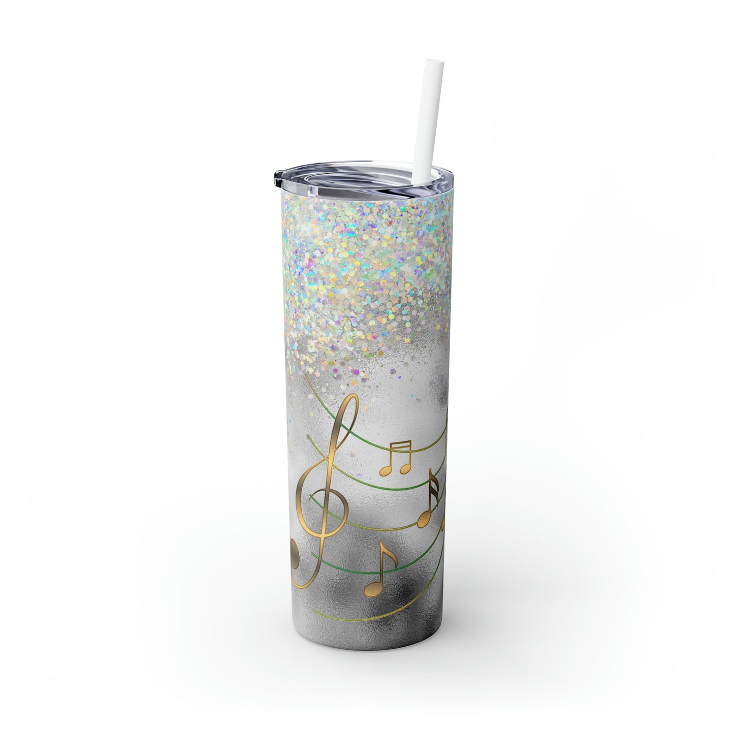 Skinny Tumbler with Straw, 20oz, Music