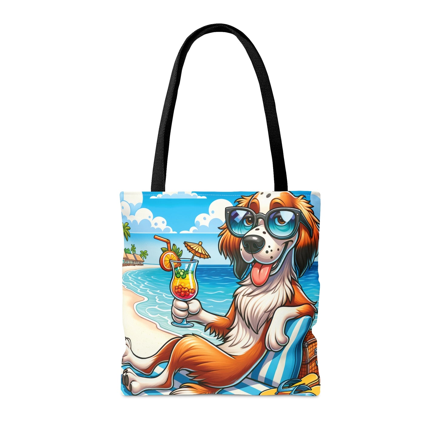 Tote Bag, Dog on Beach, English Setter, Tote bag, awd-1211