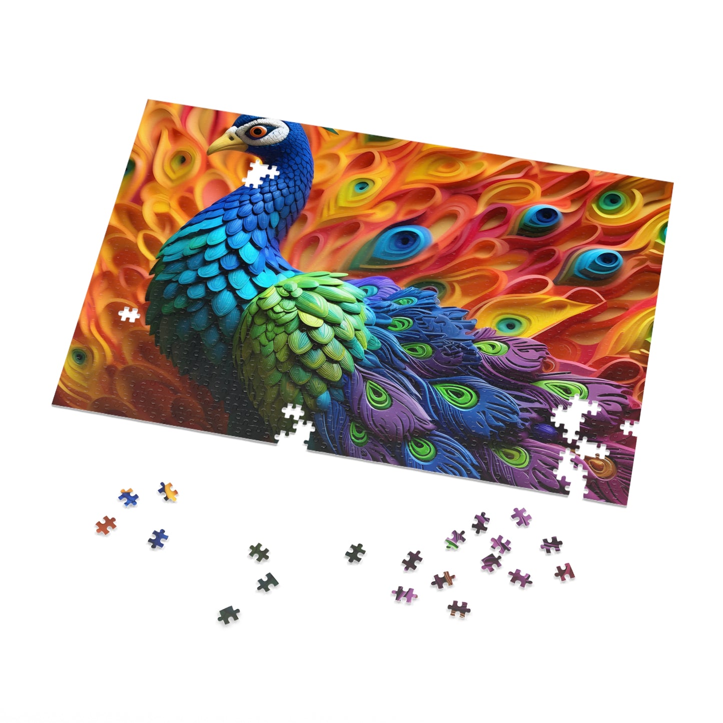 Puzzle, Peacock, Personalised/Non-Personalised (30, 110, 252, 500,1000-Piece) awd-575