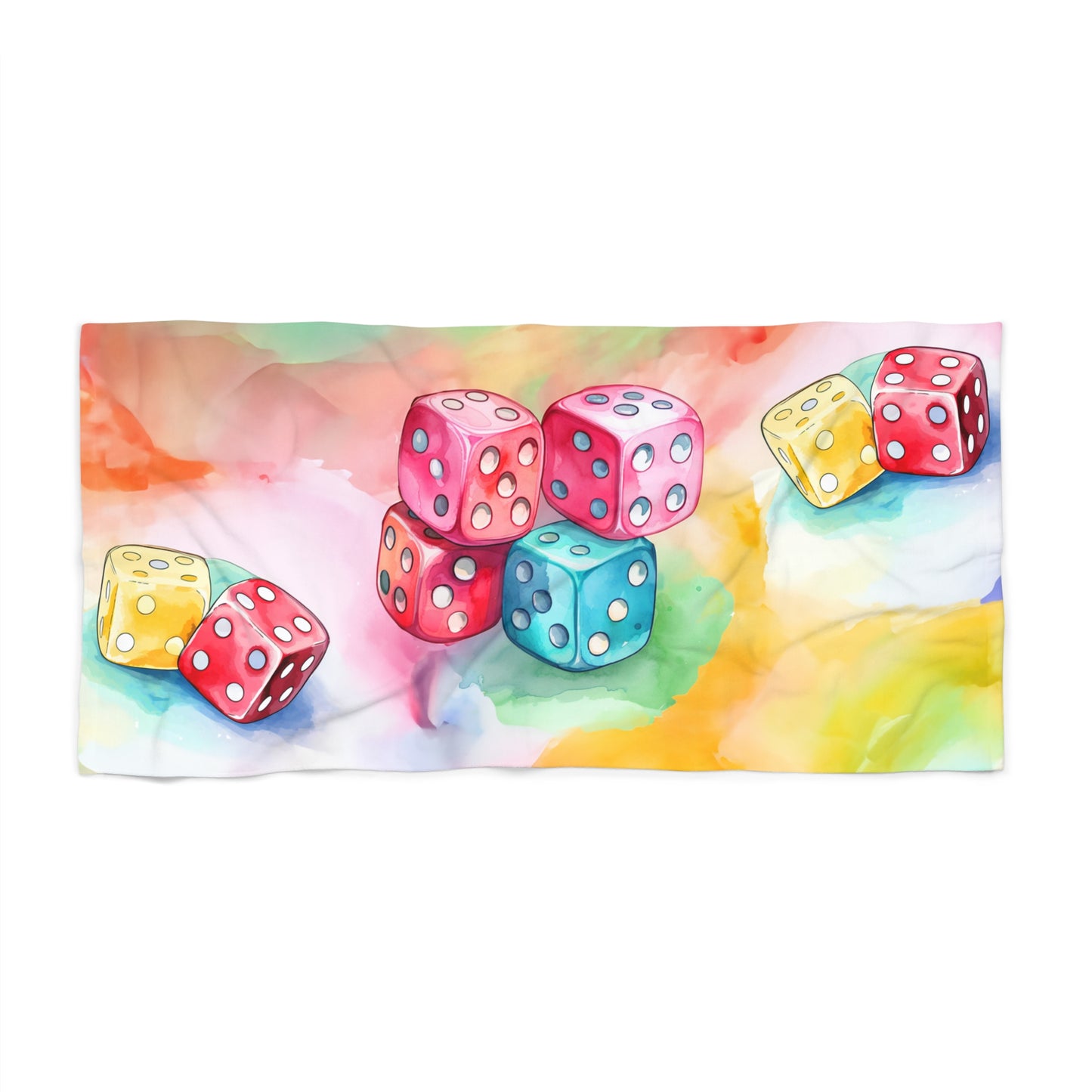 Beach Towel,  Dice, Polycotton Towel, 2 sizes Available