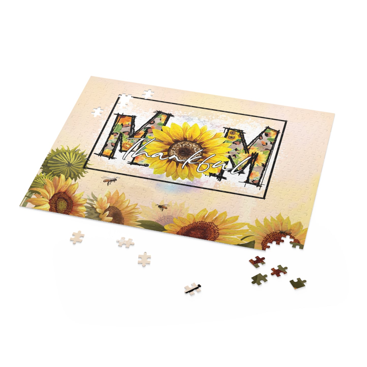 Personalised/Non-Personalised Puzzle, Sunflowers, Mum, Mom (120, 252, 500-Piece)