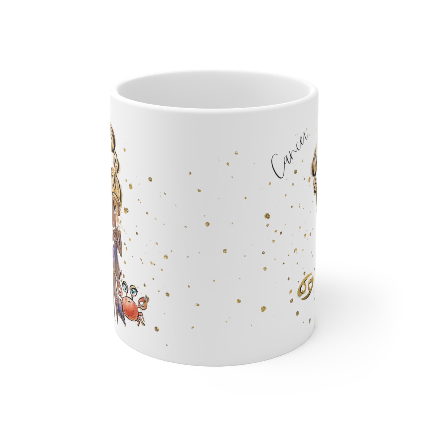 Personalised/Non Personalised Zodiac Sign, Cancer, Ceramic Mug 11oz