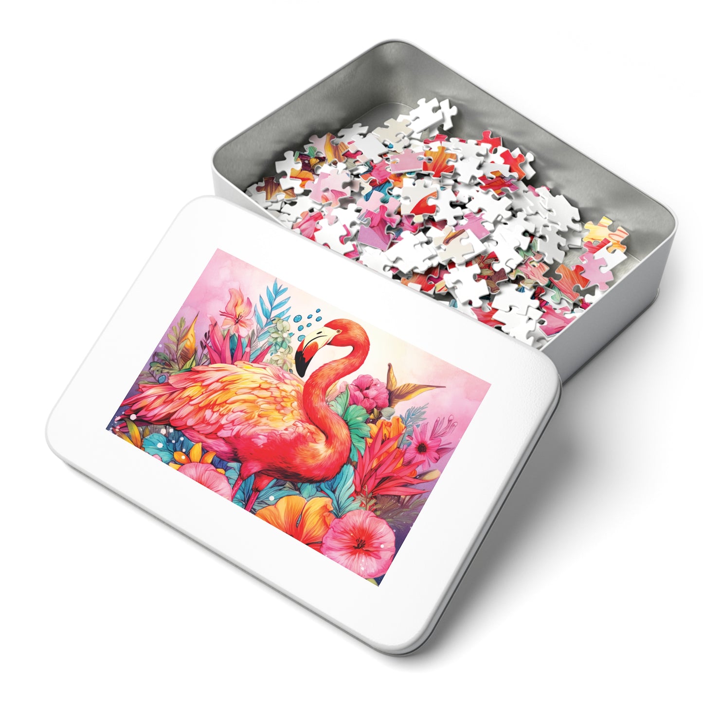 Jigsaw Puzzle, Flamingo, Personalised/Non-Personalised (30, 110, 252, 500,1000-Piece)