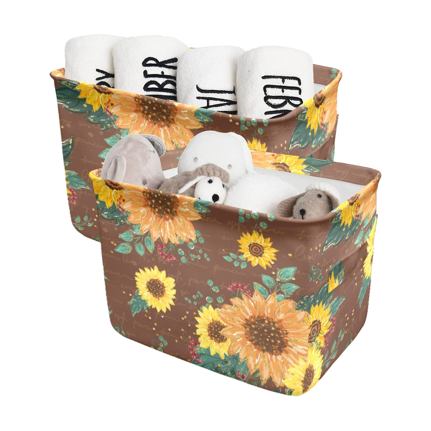 Sunflowers Fabric Storage Basket