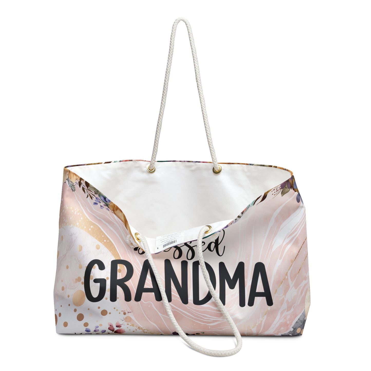 Personalised/Non-Personalised Weekender Bag, Blessed Grandma, Large Weekender Bag, Beach Bag, Book Bag