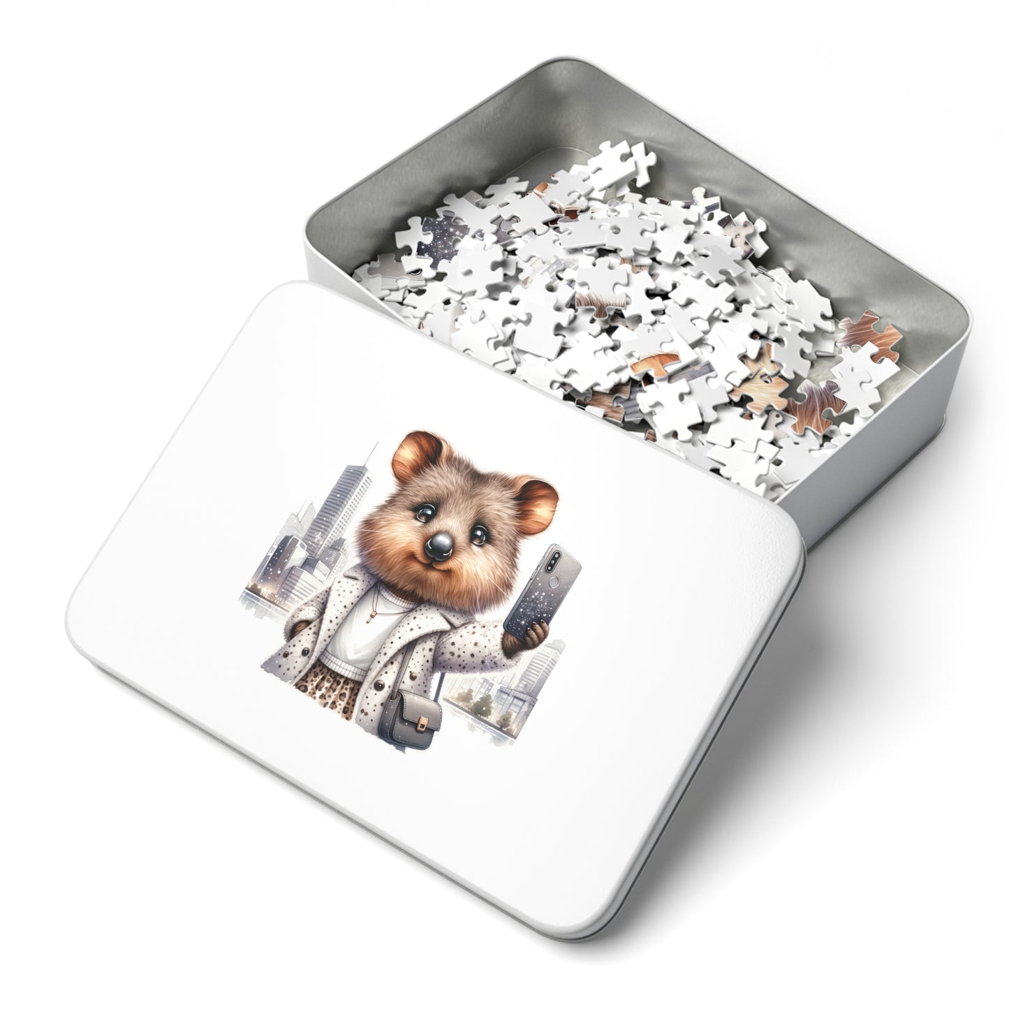 Jigsaw Puzzle in Tin, Australian Animals, Quokka, Personalised/Non-Personalised, awd-1331 (30, 110, 252, 500,1000-Piece)