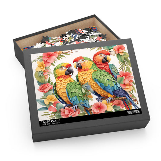 Personalised/Non-Personalised Puzzle, Parrots (120, 252, 500-Piece)