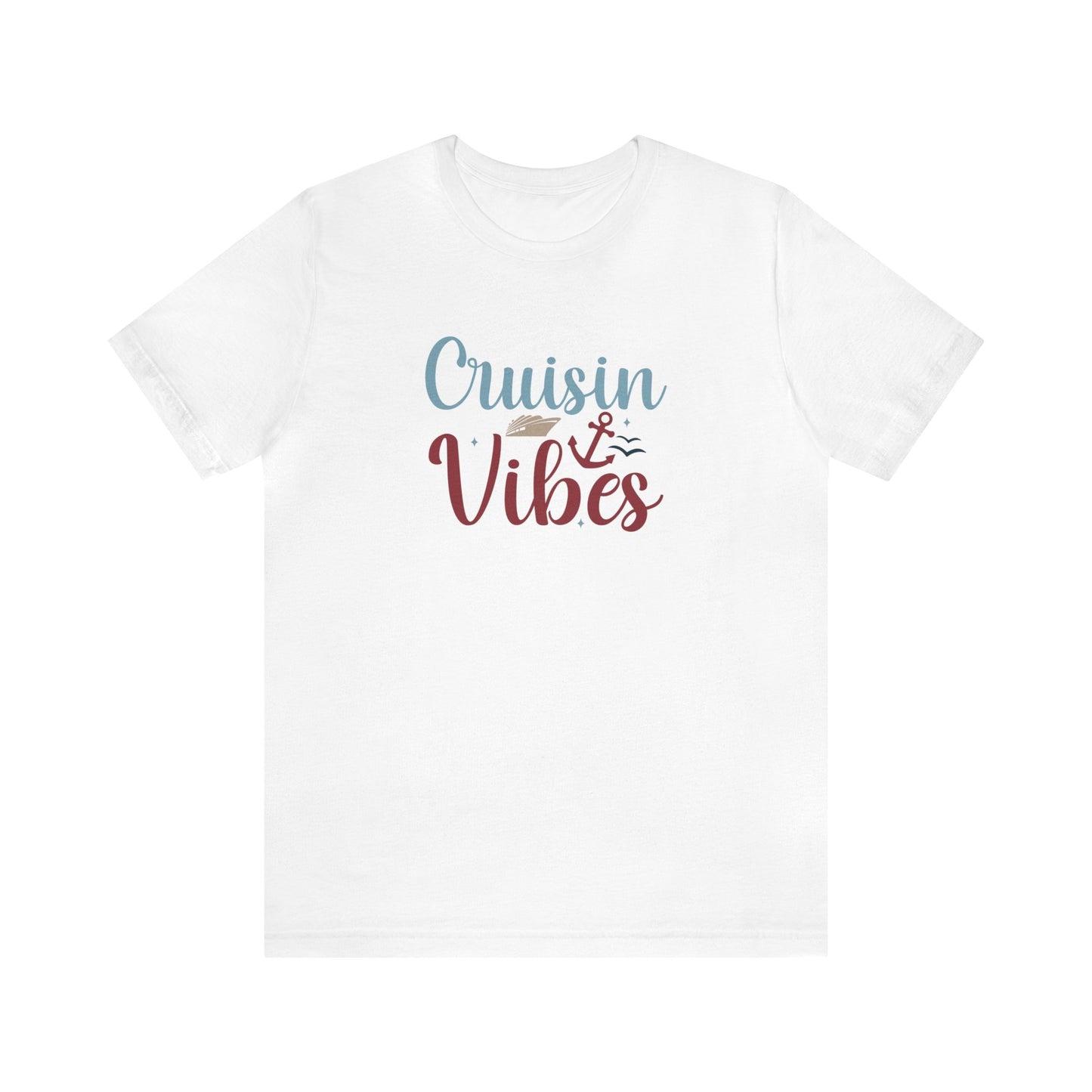 Unisex Adults Jersey Short Sleeve Tee, Cruise Tee, Cruisin Vibes, 100% Cotton, Light Fabric 142 g/m²