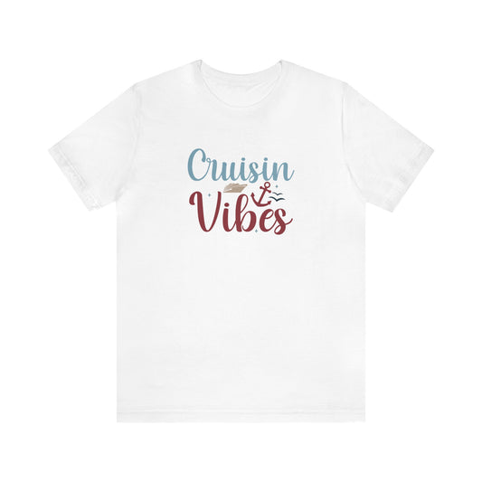 Unisex Adults Jersey Short Sleeve Tee, Cruise Tee, Cruisin Vibes, 100% Cotton, Light Fabric 142 g/m²