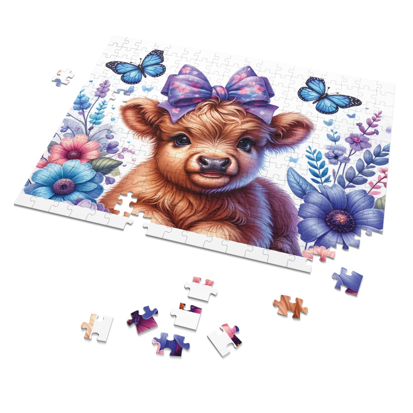 Jigsaw Puzzle, Highland Cow, Personalised/Non-Personalised (30, 110, 252, 500,1000-Piece)