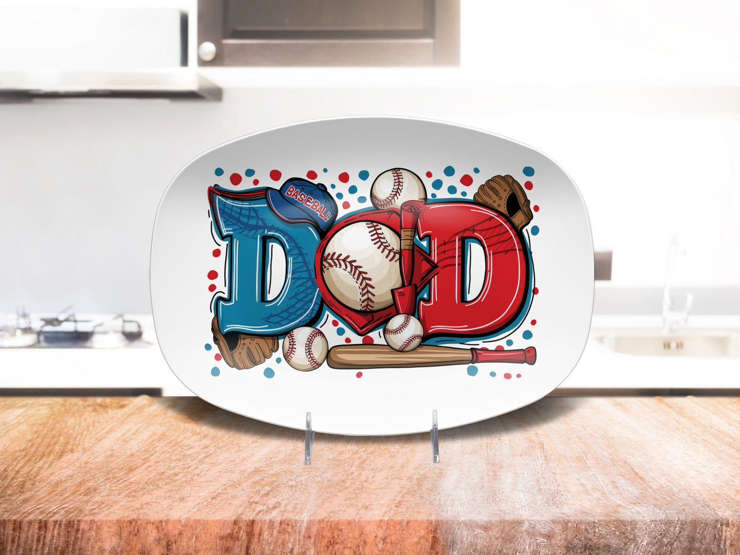 Baseball Dad BBQ Platter  10"x14" Platter