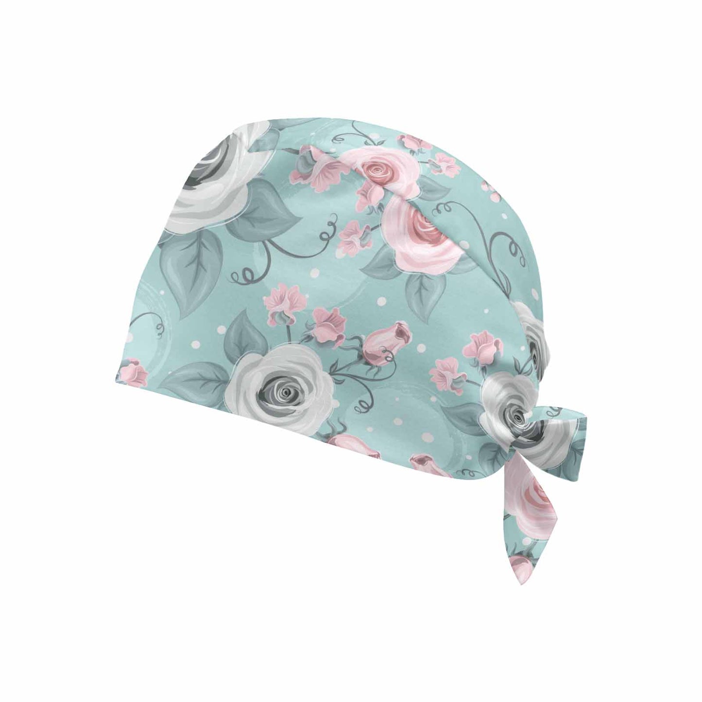 Nurse Scrub Cap Green Pastel Roses  Scrub Cap