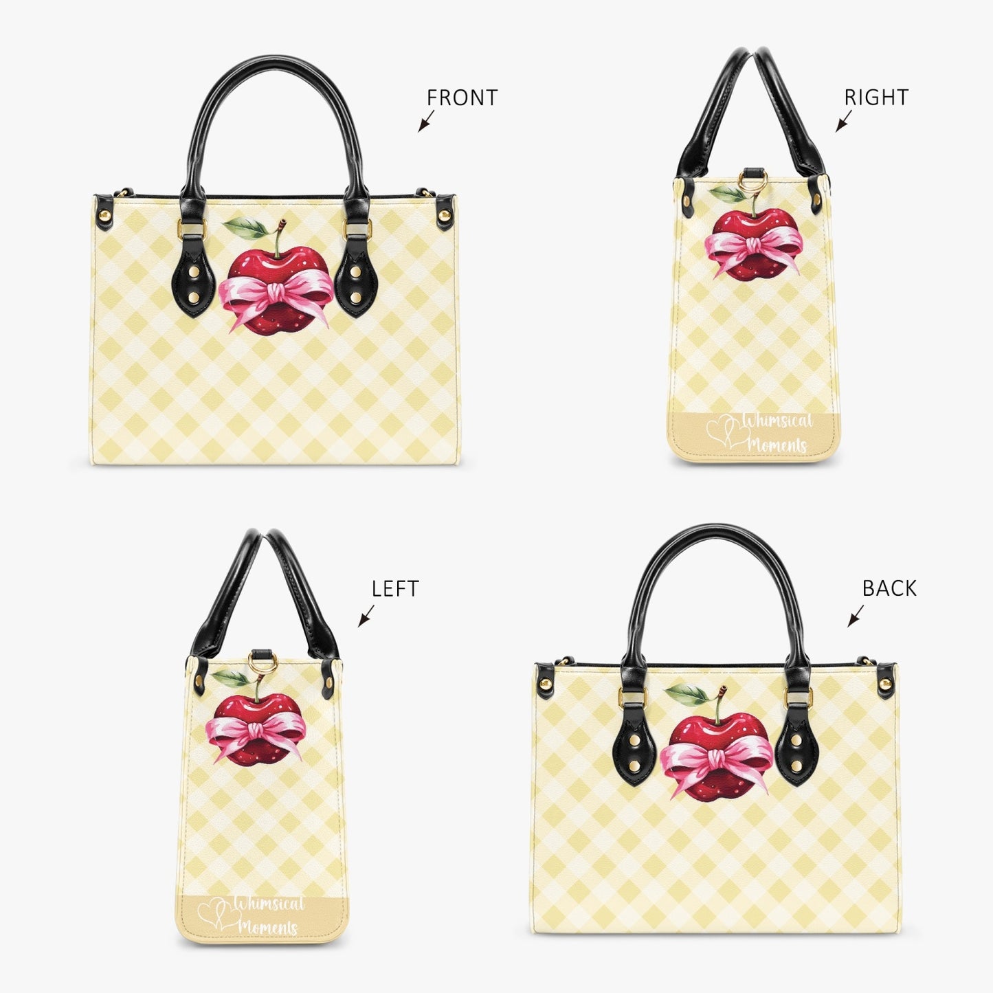 Women's Tote Bag - Rockabilly - Cherry Lemon Lge Plaid