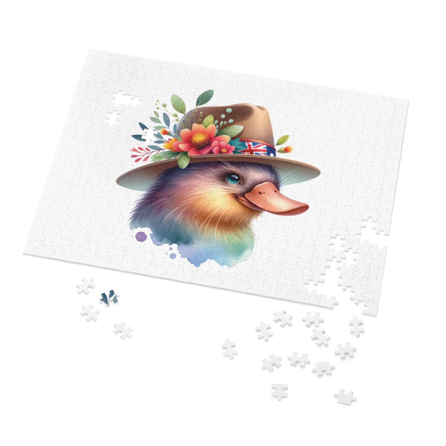 Jigsaw Puzzle in Tin, Australian Animals, Platypus, Personalised/Non-Personalised, awd-1318 (30, 110, 252, 500,1000-Piece)