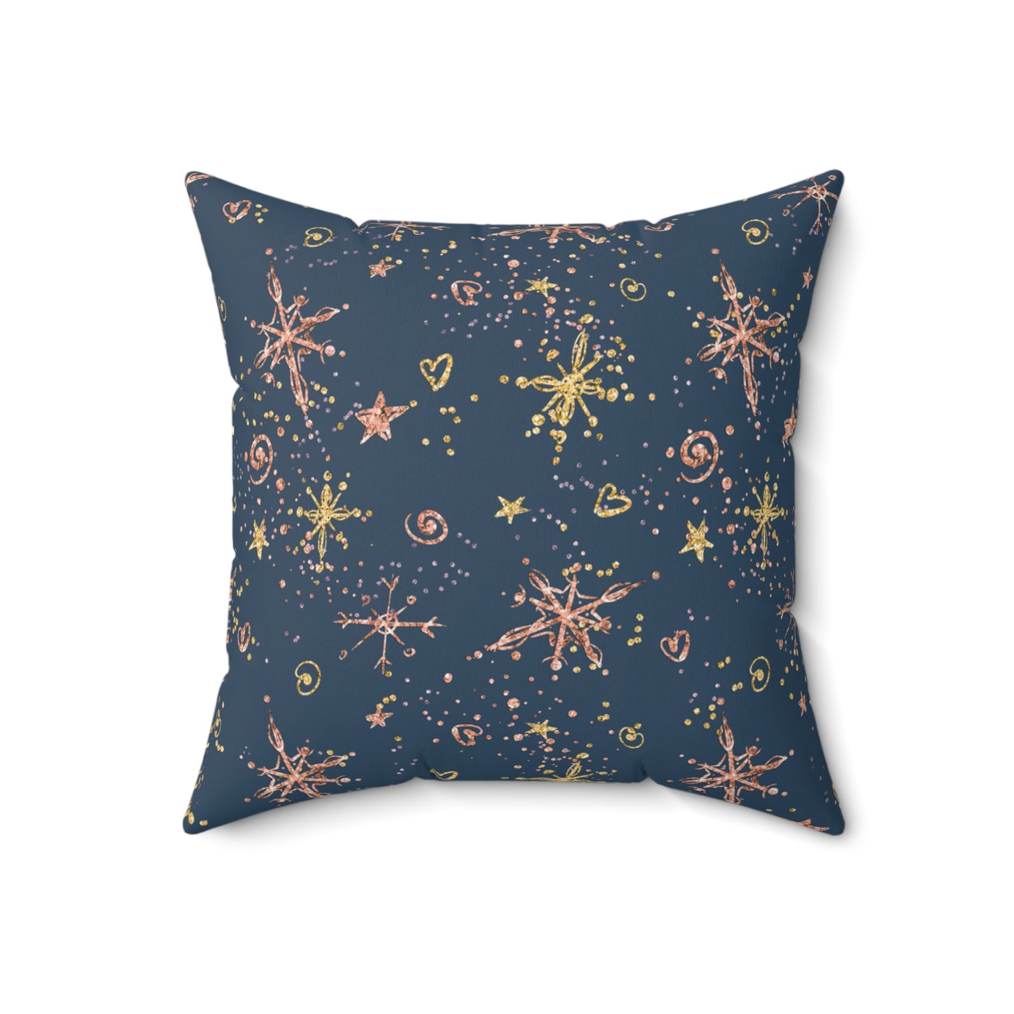 Spun Polyester Square Pillow, Christmas Stars Cushion