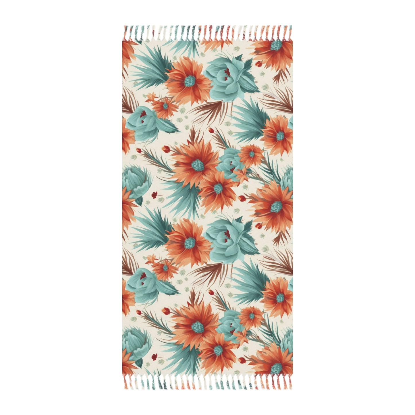 Boho Beach Towel, Boho Flower Design