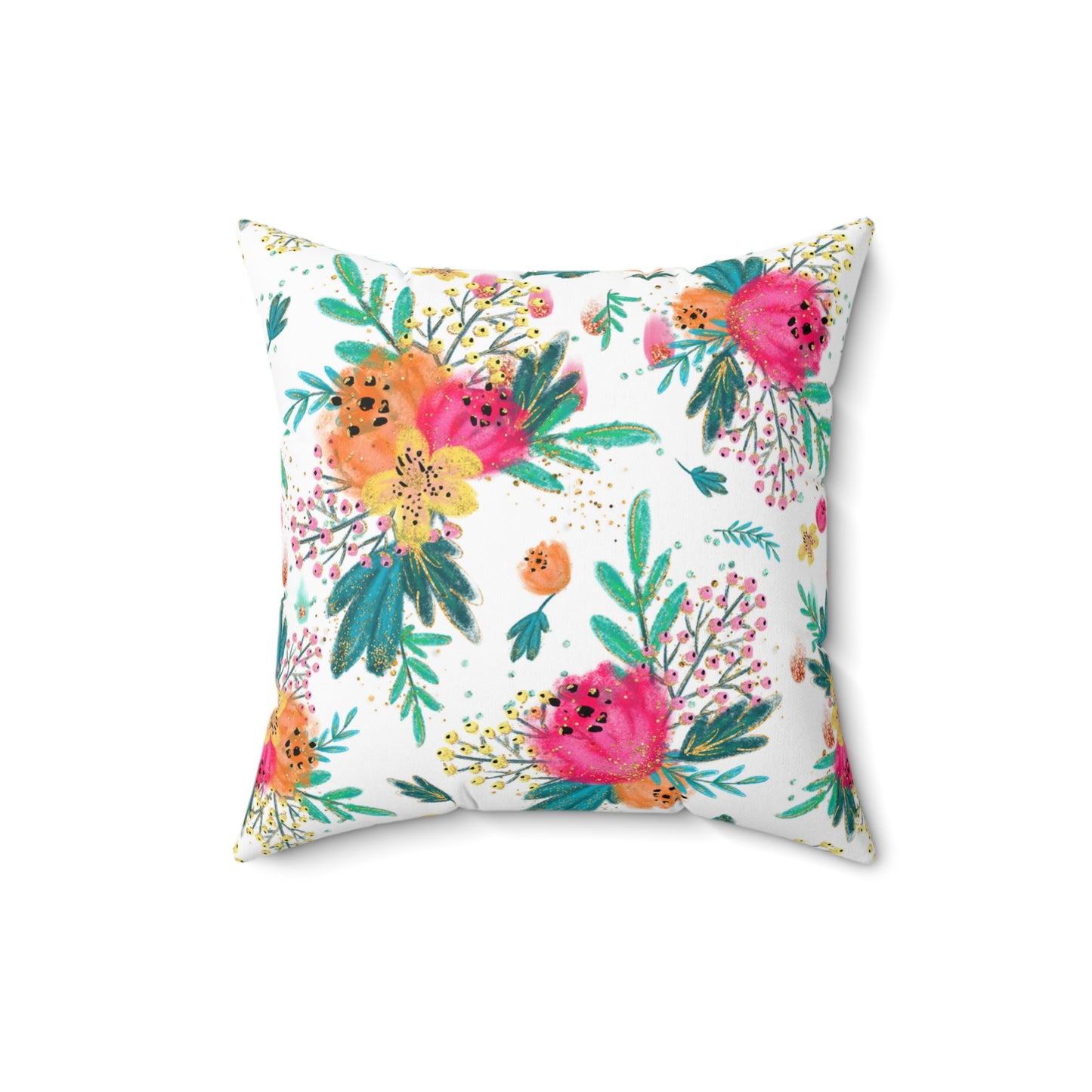 Spun Polyester Square Pillow, Australian Floral Cushion