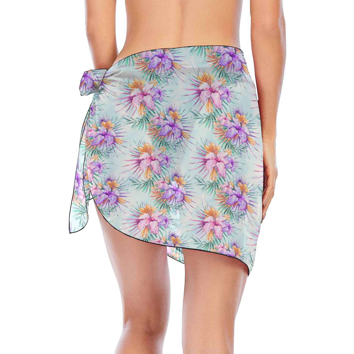 Mint Hibiscus  Women's Beach Sarong Wrap