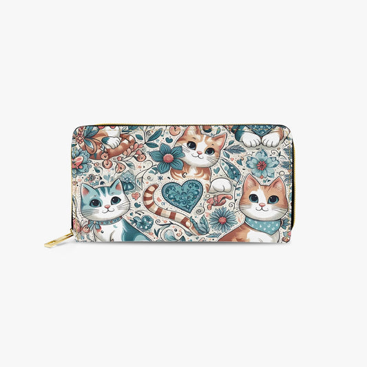 Long Type Zipper Purse - Cat