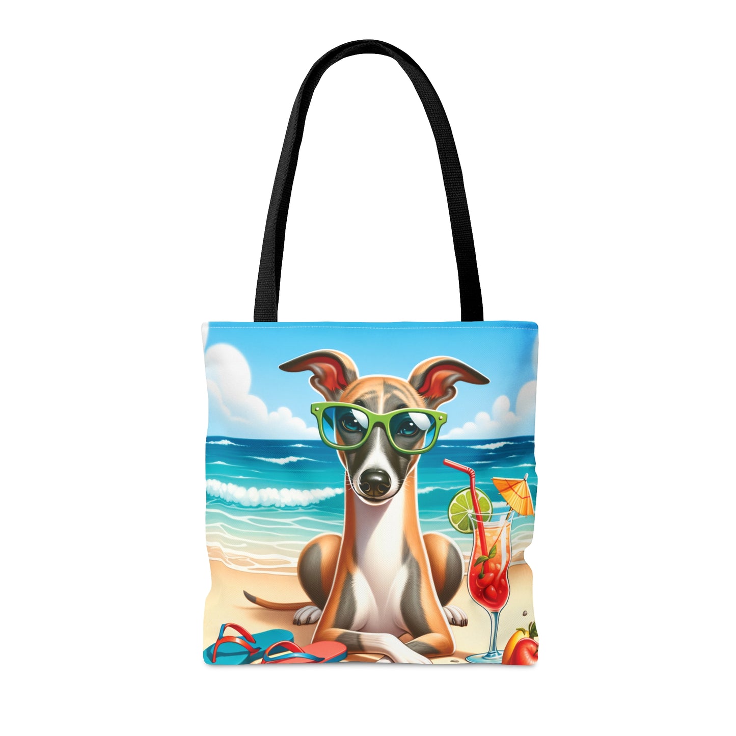 Tote Bag, Dog on Beach, Whippet, Tote bag,  awd-1252