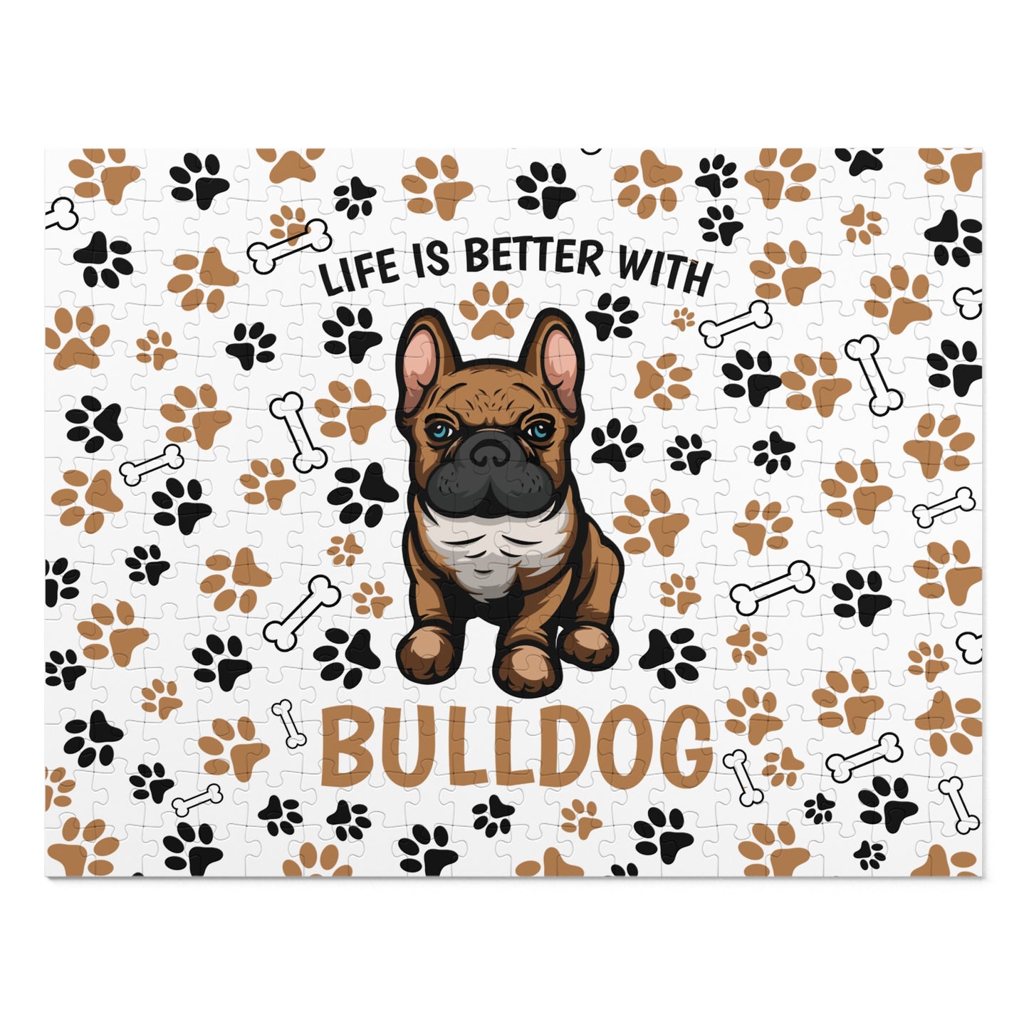 Puzzle, Life is Better with a Bulldog , Personalised/Non-Personalised (30, 110, 252, 500,1000-Piece) awd-609