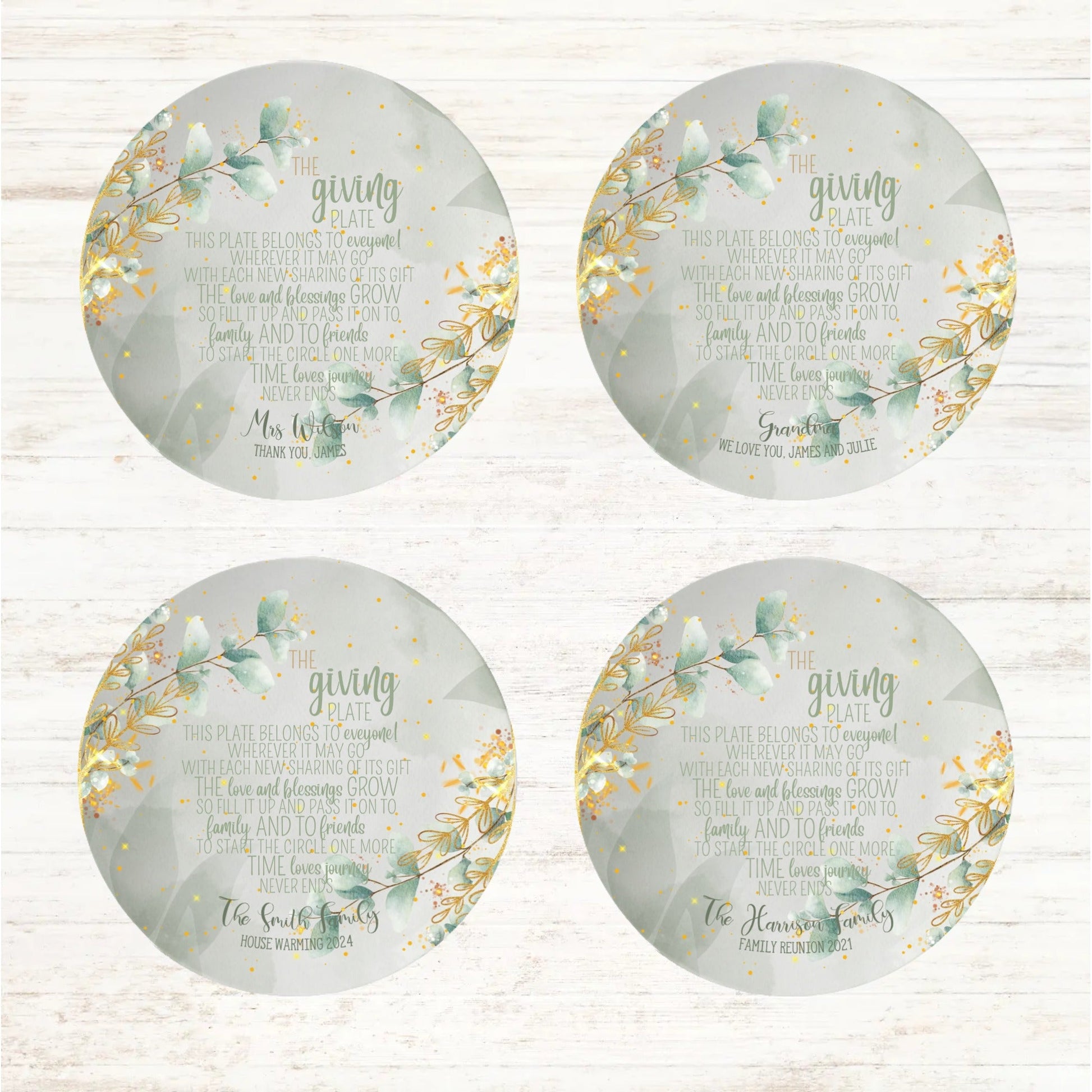 Eucalyptus Personalised The Giving Plate