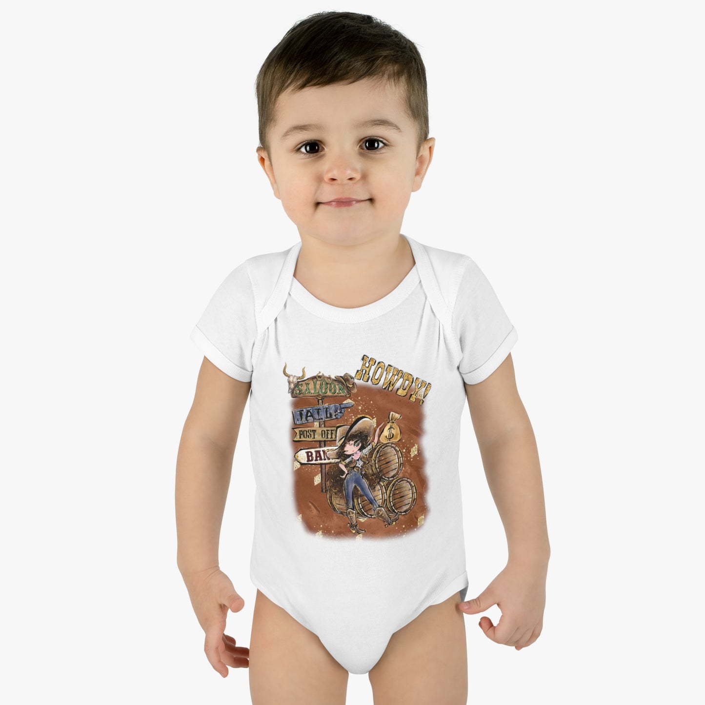 Infant Baby Rib Bodysuit, Howdy Cowgirl baby Bodysuit