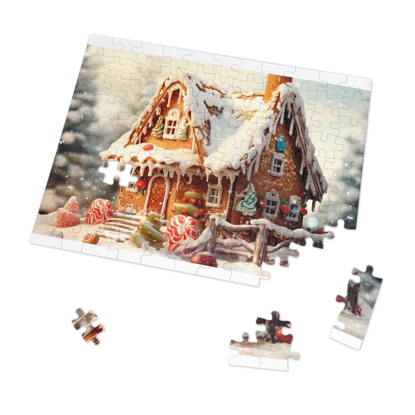 Puzzle, Christmas, Gingerbread House , Personalised/Non-Personalised (30, 110, 252, 500,1000-Piece) awd-615