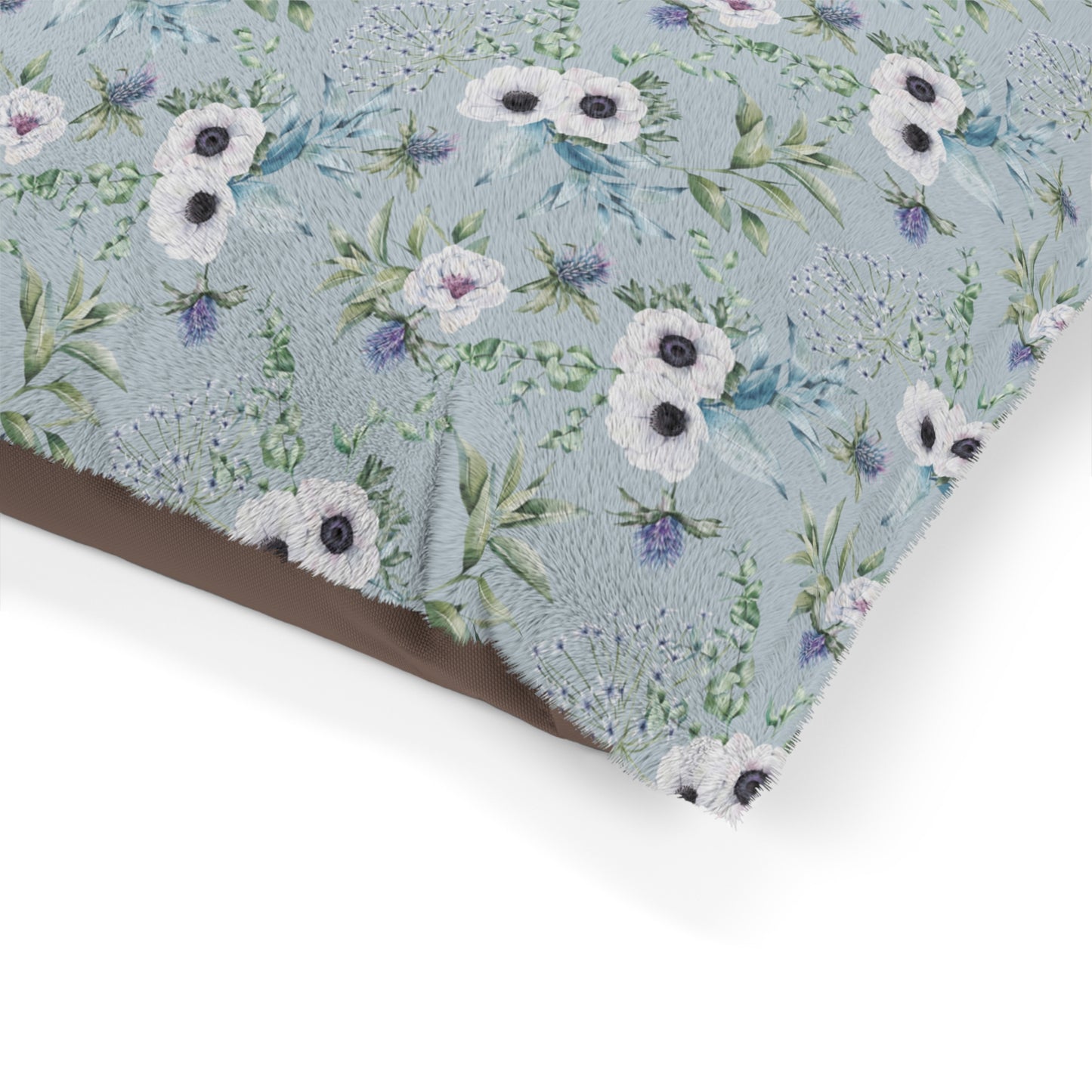 Luxury Pet Bed, feather soft fleece, Blue Scottish Floral