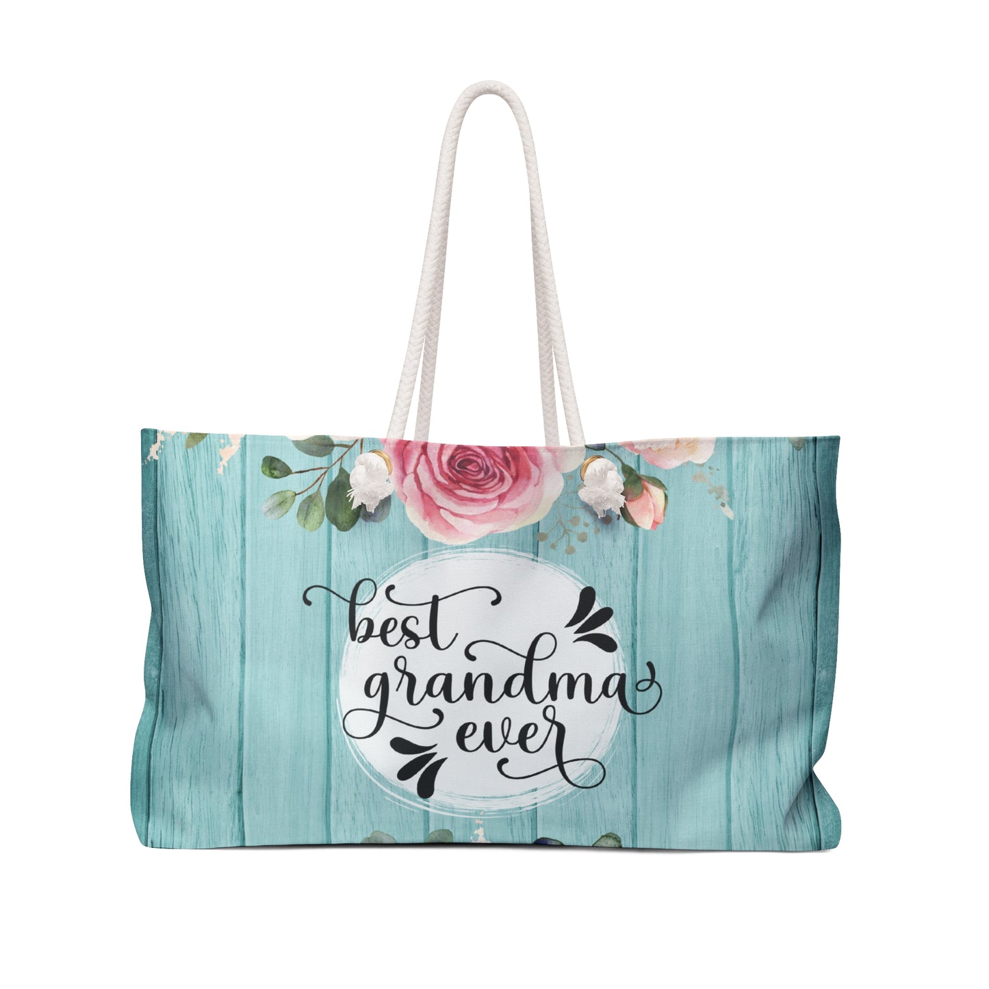 Personalised/Non-Personalised Weekender Bag, Floral, Best Grandma, Large Weekender Bag, Beach Bag, Book Bag