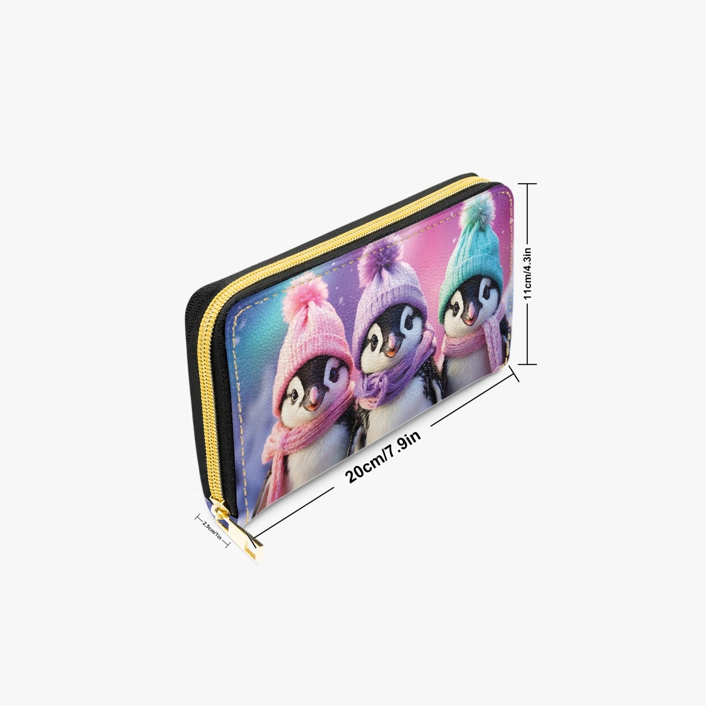 Long Type Zipper Purse - Christmas, Penguins