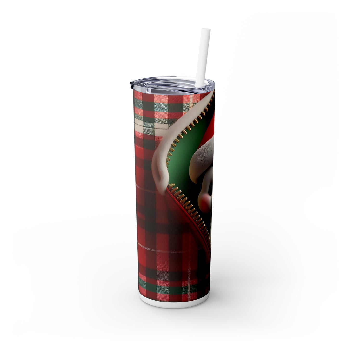 Skinny Tumbler with Straw, 20oz, Penguin