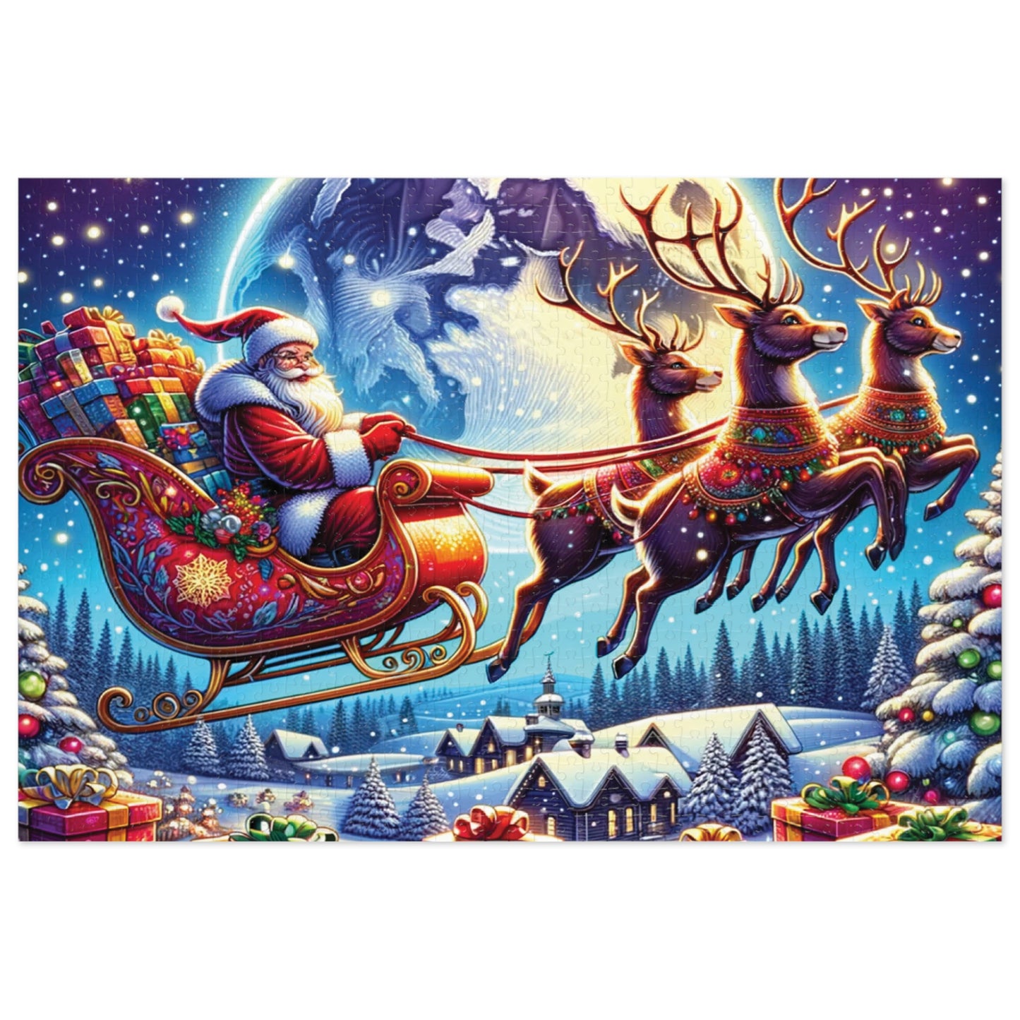 Jigsaw Puzzle, Christmas, Santa, Personalised/Non-Personalised (30, 110, 252, 500,1000-Piece)