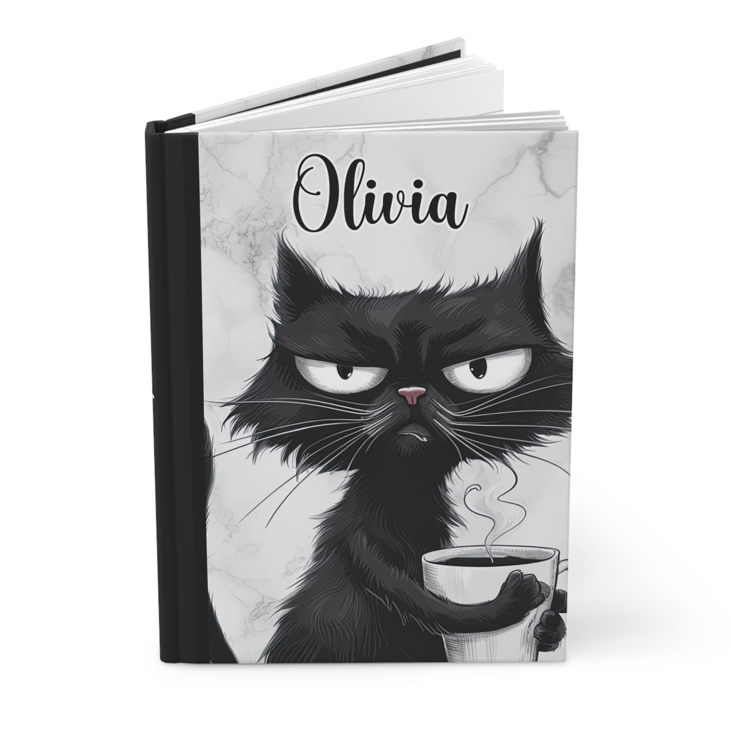 Personalised Hardcover Journal Matte, Cat, awd-1479