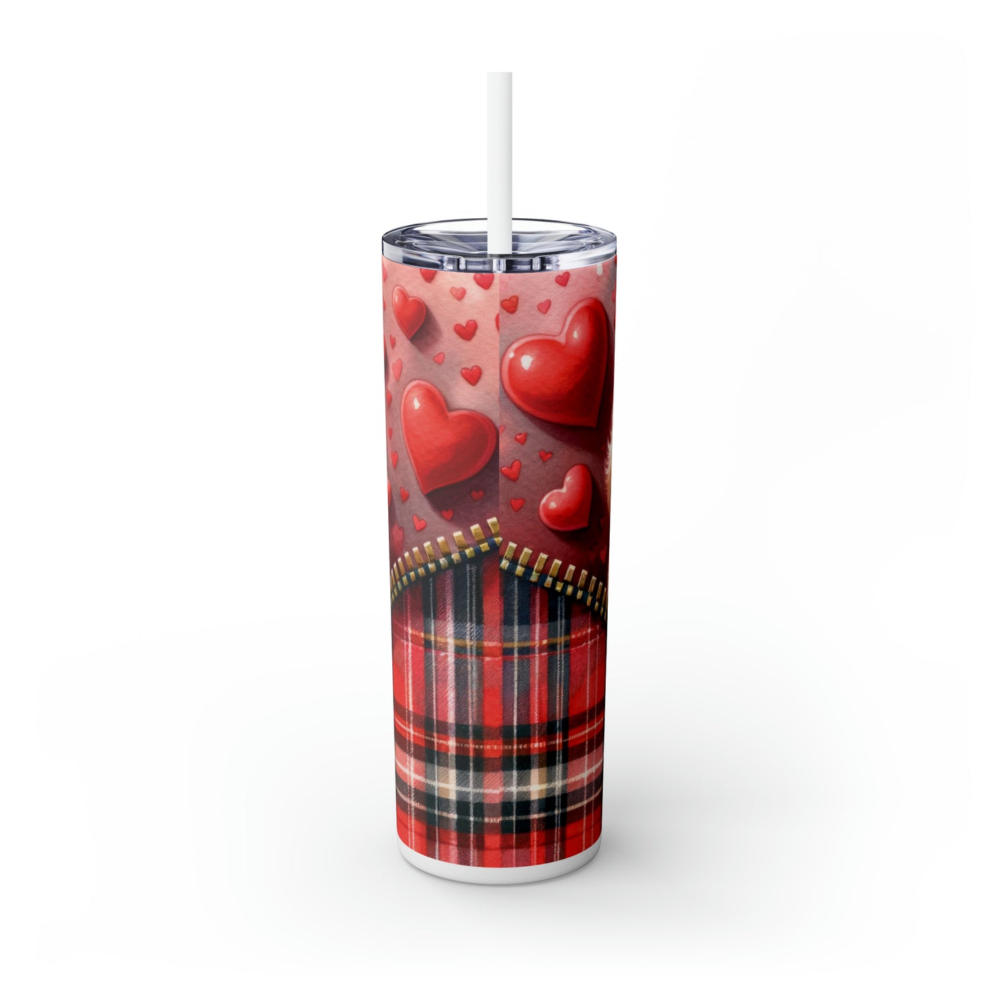 Skinny Tumbler with Straw, 20oz, Dog, Valentines Day, awd-836