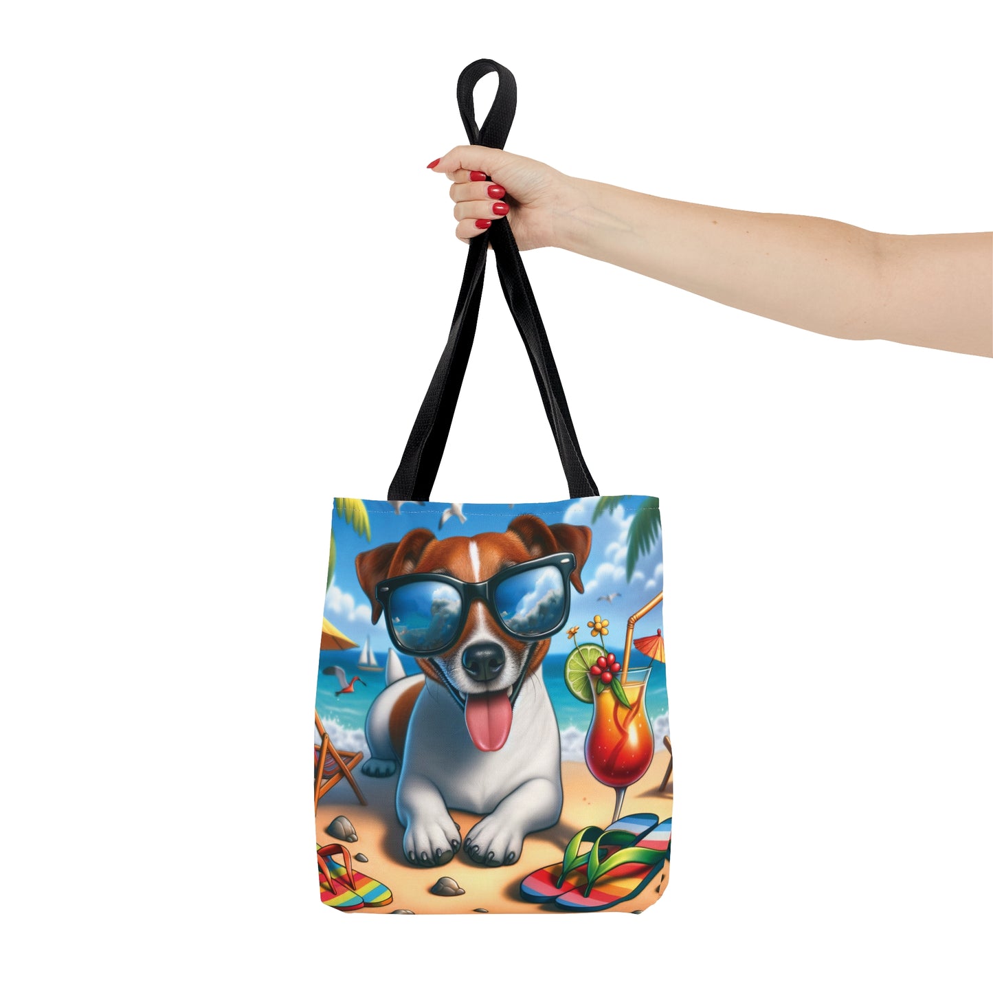 Tote Bag, Dog on Beach, Jack Russel, Tote bag, awd-1218