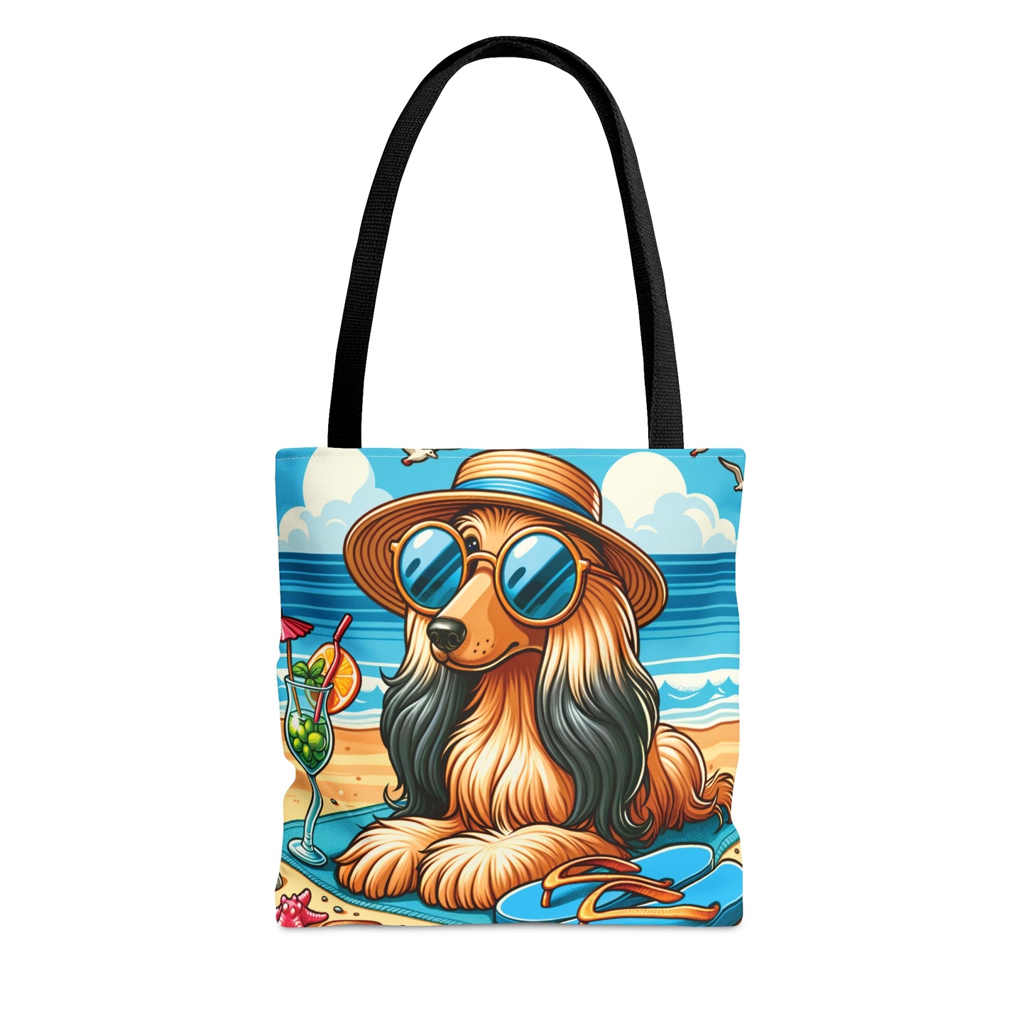 Tote Bag, Dog on Beach, Afghan Hound, Tote bag, awd-1118