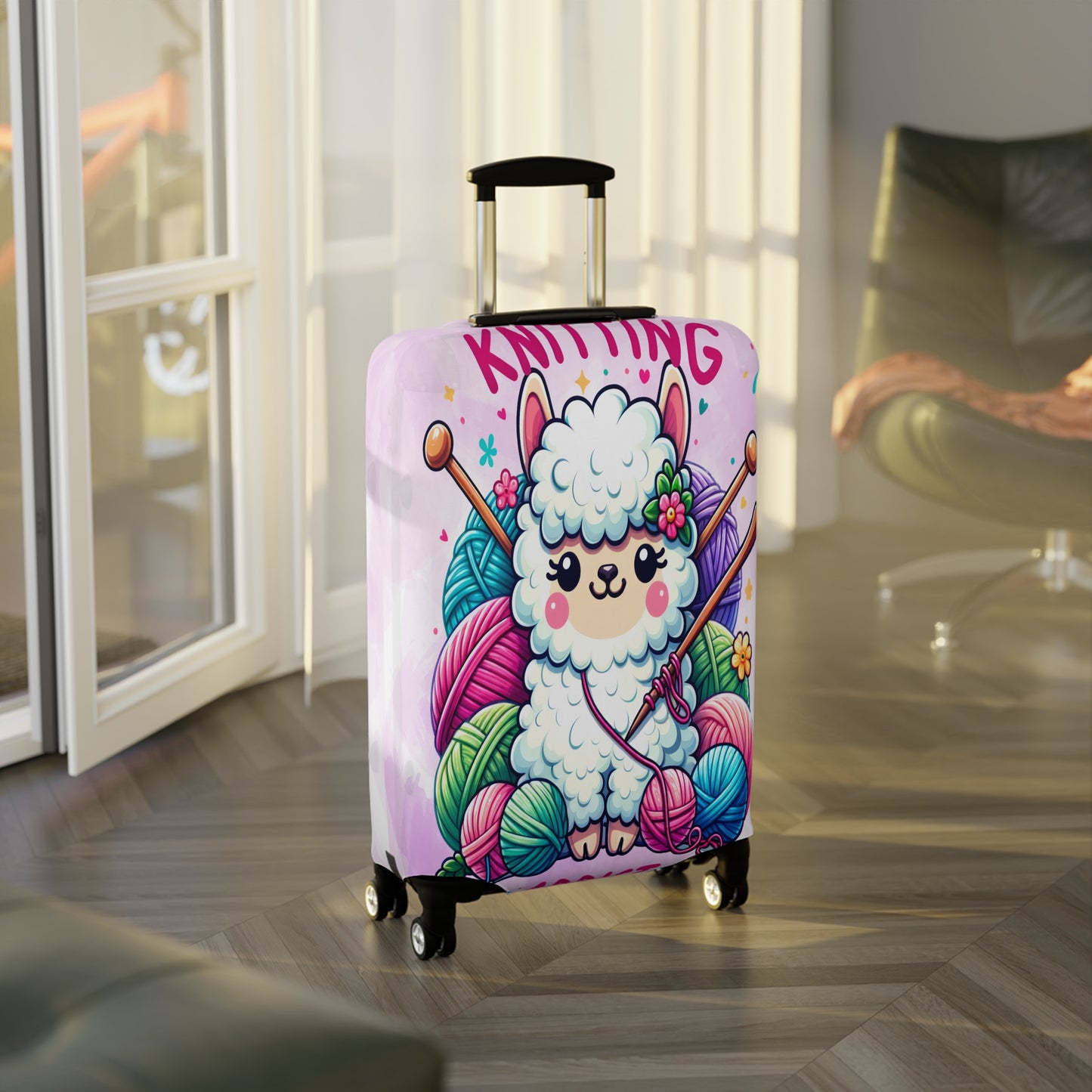 Luggage Cover, Knitting Addict Lamb, awd-1698