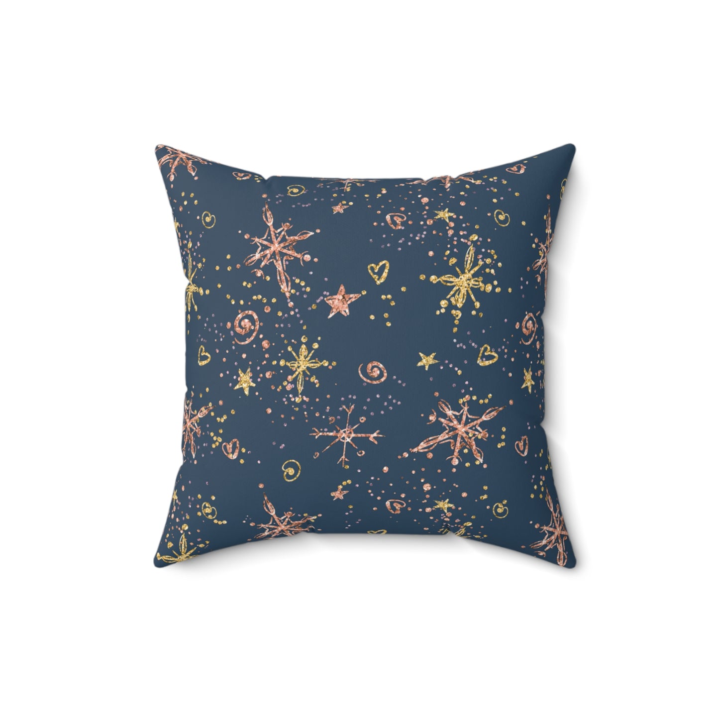 Spun Polyester Square Pillow, Christmas Stars Cushion