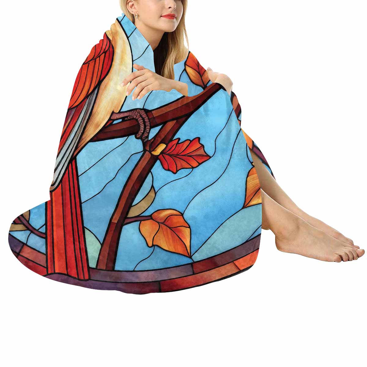 Mandalla_Awd35161  Circular Micro Fleece Blanket 47"