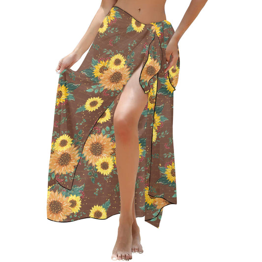 Sunflowers Long Beach Sarong Wrap