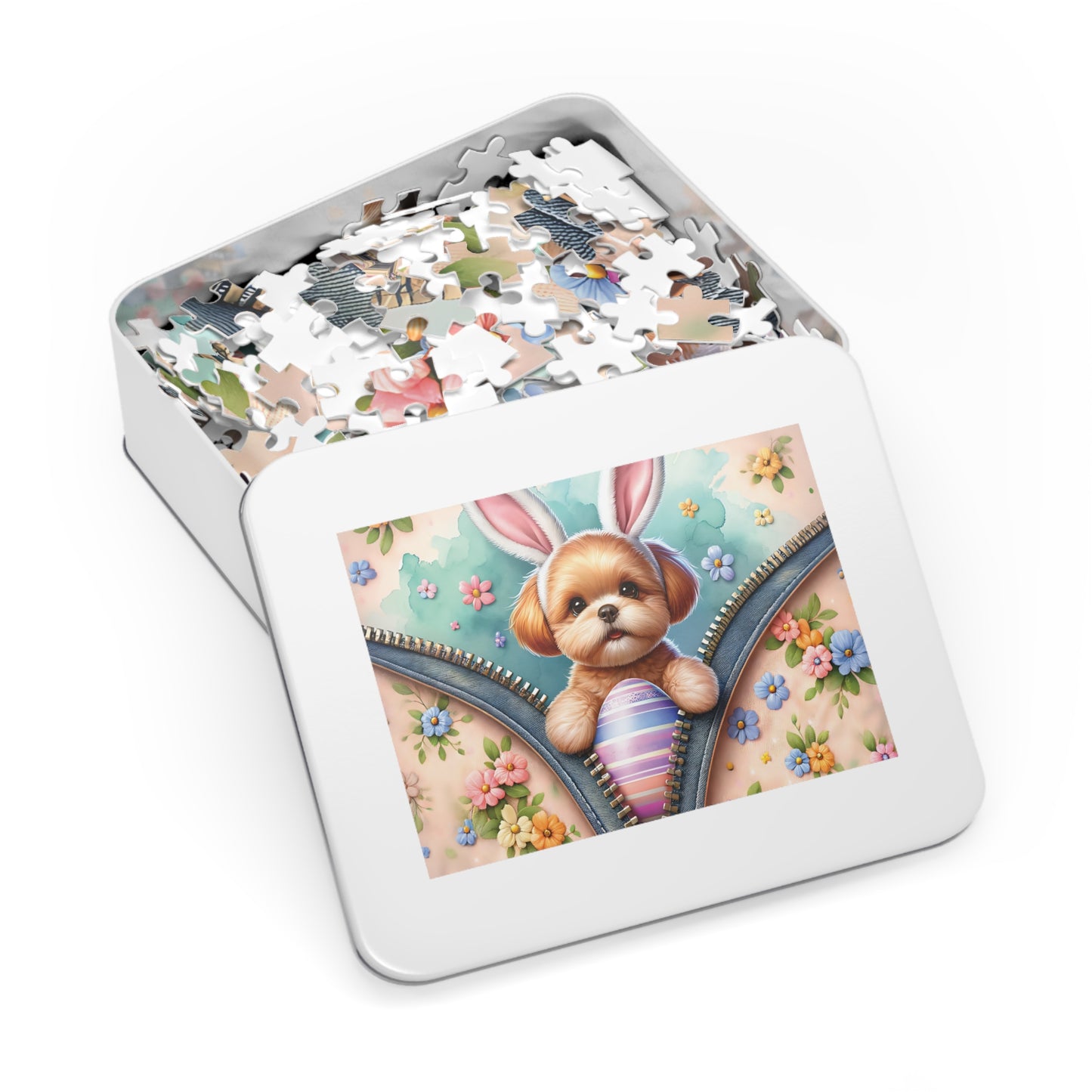 Jigsaw Puzzle, Easter, Dog with Bunny Ears, Personalised/Non-Personalised (30, 110, 252, 500,1000-Piece) Awd-1309