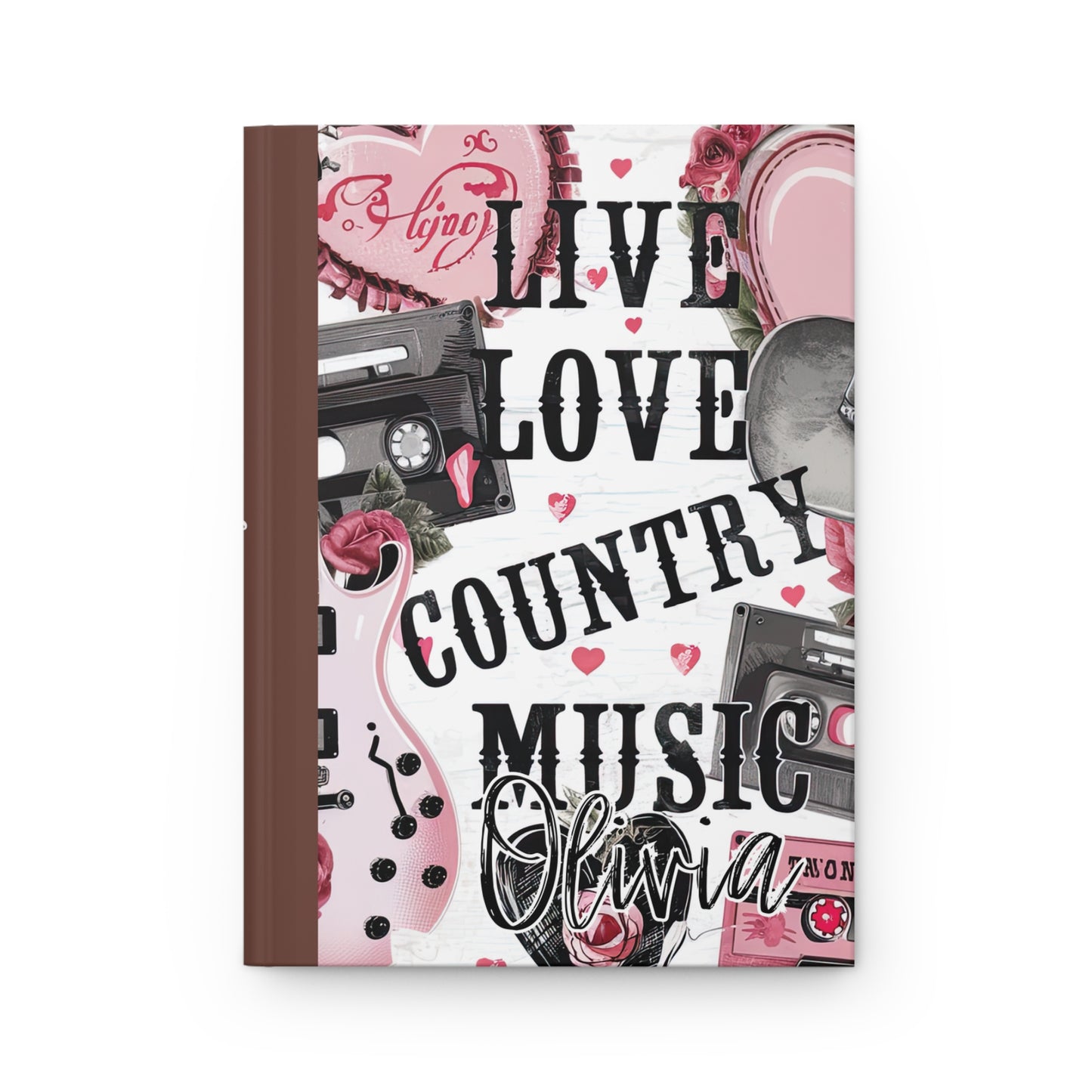 Personalised Hardcover Journal Matte, Country and Western, Live Love Country Music, awd-1486