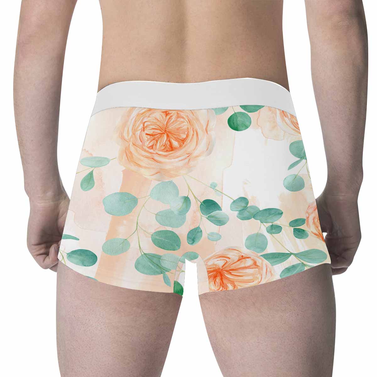 Rose Eucalyptus Men's All Over Print Boxer Briefs (Made In AUS)